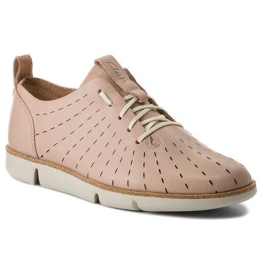 Pantofi Clarks Tri Etch 261325274 Nude Pink Leather Epantofi Ro