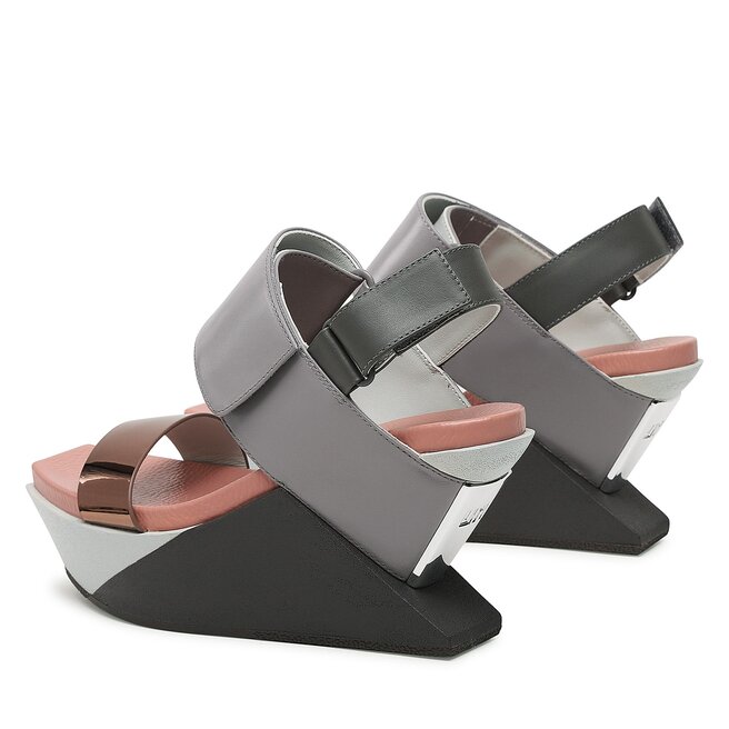 Sandały United Nude Delta Wedge Sandal 104137621613 Szary app eobuwie