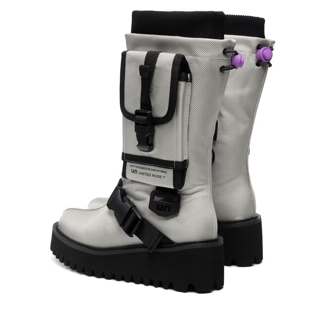 Kozaki United Nude Combat Pocket 10648715125 Szary Eobuwie Pl