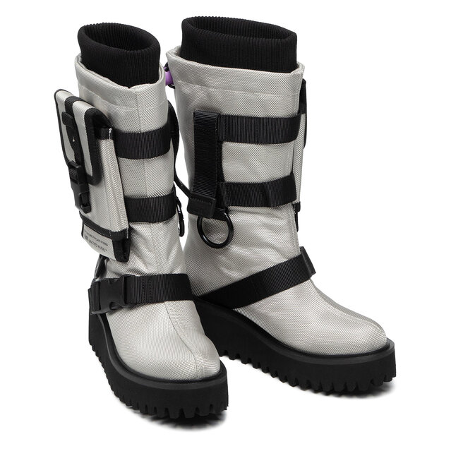 Kozaki United Nude Combat Pocket 10648715125 Szary Eobuwie Pl