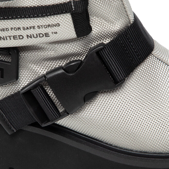 Cizme United Nude Combat Pocket Silver Grey Epantofi Ro