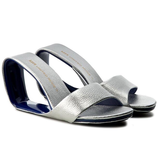 Pantoletten United Nude Mobius Hi Silver Eschuhe De