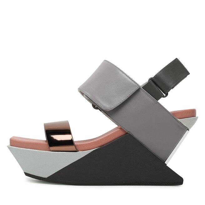 Sandały United Nude Delta Wedge Sandal 104137621613 Szary app eobuwie