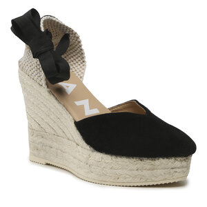 Image of Espadrilles Manebi - Heart-Shaped Wedge Espadrilles K 1.0 WH Black