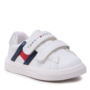 Sneakers Tommy Hilfiger - Flag Low Cut Velcro SneakerT1A9-32683-1355 M White/Silver X025