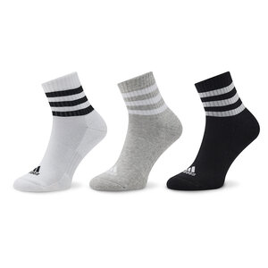 Image of 3er-Set hohe Unisex-Socken adidas - 3S C Spw Mid 3P IC1318 Medium Grey Heather/White/Black