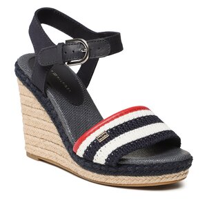 Image of Espadrilles Tommy Hilfiger - Feminine Crochet High Wedge FW0FW07274 Space Blue DW6