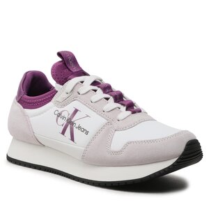 Sneakers Calvin Klein Jeans - Runner Sock Laceup Ny-Lth W YW0YW00840 White/Ghost Grey/Amethyst 0KB