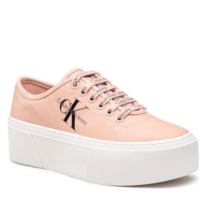 Image of Sneakers aus Stoff Calvin Klein Jeans - Cupsole Flatform Laceup Low Txt YW0YW00766TKY Pink Blush TKY