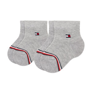 Set di 2 paia di calzini lunghi da bambini Tommy Hilfiger - 701220516 Mid Grey Melange 003