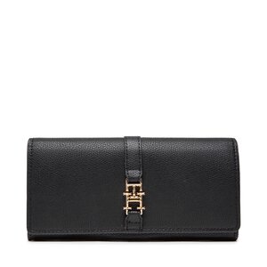Portafoglio grande da donna TOMMY HILFIGER - Th Plush Lrg Flap Wallet AW0AW14234 BDS