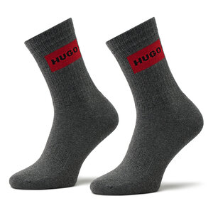 Set di 2 paia di calzini lunghi unisex Hugo - 2P Qs Rib Lab Col Cc 50468435 031