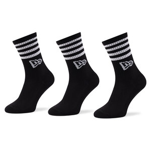 Set di 3 paia di calzini lunghi unisex New Era - Stripe Crew 13113627 Black
