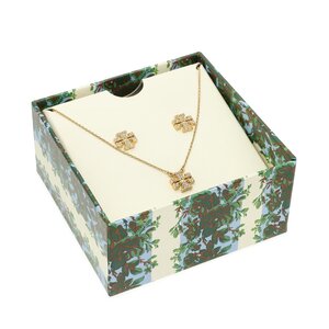 Set collana e orecchini Tory Burch - Kira Pave Pendant And Stud Earring Set 145510 Tory Gold/Crystal 783