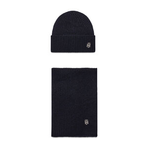 Set berretto e sciarpa cjm Tommy Hilfiger - Gp Th Effortless Scarf & Beanie AW0AW10855 Blu DW5