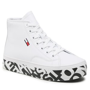 Sneakers Tommy Jeans - Cups. Print Logo Mid EN0EN02065 White 0K4