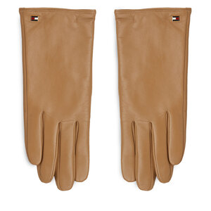 Guanti da donna Tommy Hilfiger - Essential Flag Leather Gloves AW0AW15360 Classic Khaki RBL