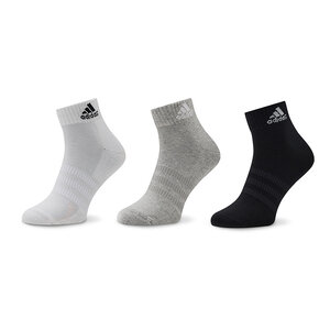 Set di 3 paia di calzini corti unisex adidas - Cushioned Sportswear IC1281 Medium Grey Heather/White/Black