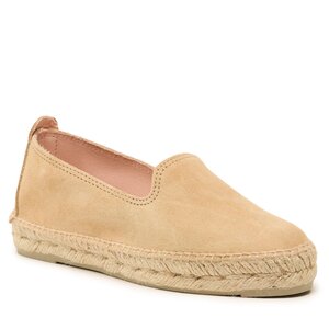 Image of Espadrilles Manebi - Suede Flat Espadrilles Champagne Beige