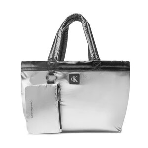 Borsetta Calvin Klein Jeans - City Nylon Tote23 Puffy K60K610400 Black/Silver 0I0