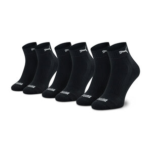 Image of 3er-Set hohe Unisex-Socken Puma - Cushioned Quarter 907943 01 Black