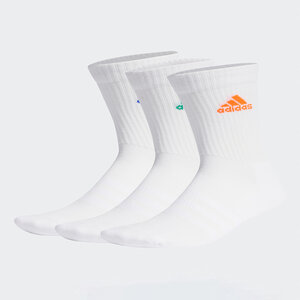 new adidas shoes with cone toe size - Cushioned Crew Socks 3 Pairs IC1314 white/solar red/lucid blue/court green