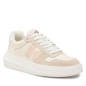 Image of Sneakers Calvin Klein Jeans - Chunky Cupsole Laceup Mix Lth Wn YW0YW01046 Creamy White/Eggshell/Black