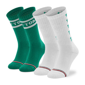 Set di 2 paia di calzini lunghi da bambini Tommy Hilfiger - 701220264 Green Combo 003