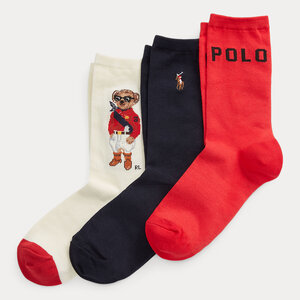 

Набір з 3 пар низьких шкарпеток unisexPolo Ralph Lauren, Бежевий;чорний;червоний