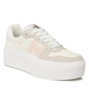 Image of Sneakers Calvin Klein Jeans - Cupsole Flatform Mix Lth Wn YW0YW01227 Creamy White/Eggshell/Bright White YBI