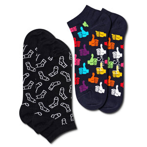 Set di 2 paia di calzini corti unisex Happy Socks - THU02-6500 Multicolore