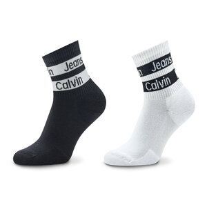 Image of 2er-Set hohe Damensocken Calvin Klein Jeans - 701223143 White/Black 001