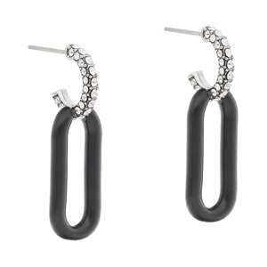 Orecchini Tory Burch - Roxanne Link Earring Antique 141789 Pweter/Black/Cryst 001