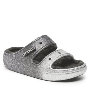 Slides Crocs - Classic Cozzzy Glitter Sandal 208124 Black/Silver