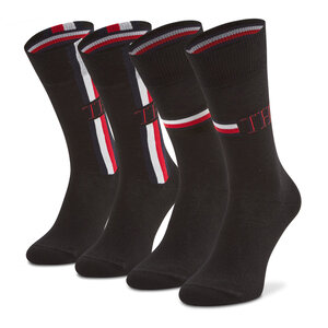 Set di 2 paia di calzini lunghi da uomo Tommy Hilfiger - 100001492 Black 001
