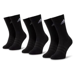 Set di 3 paia di calzini lunghi unisex adidas - Cush Crw 3Pp DZ9357 Black/Black/White