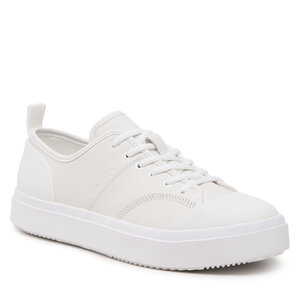 Image of Sneakers aus Stoff Calvin Klein - Low Top Lace Up Lth HM0HM01045 Triple White 0K4