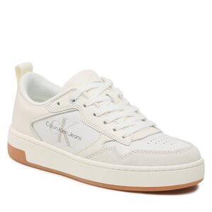 Calvin Klein Jeans Cintura blu cobalto oro - Bascet Cupsole Low Lth Mono W YW0YW00876 Ivory/Bright White 02X