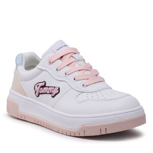 Sneakers Tommy Hilfiger - Logo Low Cut Lace-Up Sneaker T3A9-32726-1592 M White/Beige/Sky Blue Y259