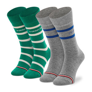Image of 2er-Set hohe Kindersocken Tommy Hilfiger - 701220265 Green Combo 003