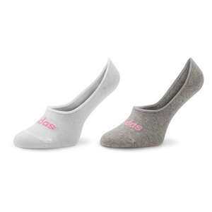 Image of 2er-Set Damen Sneakersocken adidas - Thin Linear Ballerina IC1295 White/Medium Grey Heather/Bliss Pink