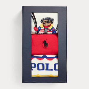

Набір 3 пар високих жіночих шкарпетокPolo Ralph Lauren, Écru;червоний
