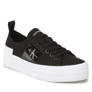Image of Sneakers aus Stoff Calvin Klein Jeans - Bold Vulc Flatf Laceup Wn YW0YW01039 Black BEH