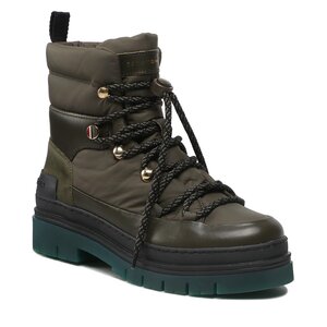 Tronchetti Tommy Hilfiger - Laced Outdoor Boot FW0FW06610 Army Green RBN