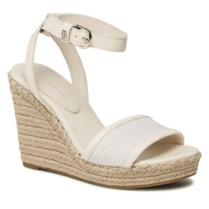 Image of Espadrilles Tommy Hilfiger - Th Woven High Wedge FW0FW07344 Sugarcane AA8