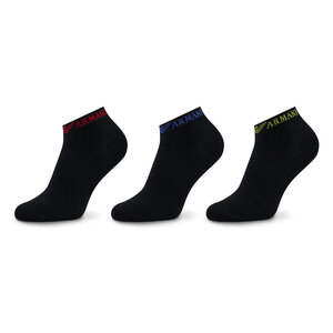 Image of 3er-Set niedrige Herrensocken Emporio Armani - 300038 3R254 73320 Nero