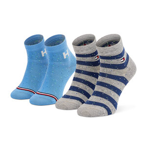 Set di 2 paia di calzini lunghi da bambini Tommy Hilfiger - 701210506 Set di 2 paia di calzini lunghi da bambini TOMMY HILFIGER 391334 Green Combo 066
