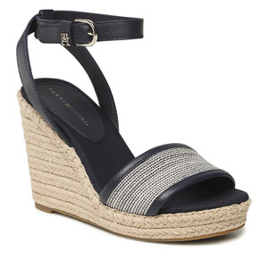Image of Espadrilles Tommy Hilfiger - Th Woven High Wedge FW0FW07344 Space Blue DW6