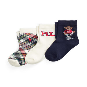 

Набір 3 пар високих дитячих шкарпетокPolo Ralph Lauren, Синій/бежевий