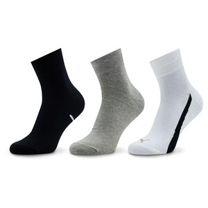Set di 3 paia di calzini lunghi unisex Puma Med - Unisex Lifestyle Quarter 3P 907952 White / Grey / Black 02